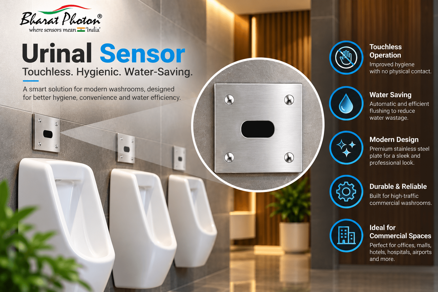 Urinal Sensor – Automatic & Water-Saving Flush System