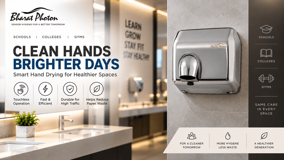 Best Commercial Automatic Hand Dryer Models for School, College & Gym Restrooms - Bharat Photon