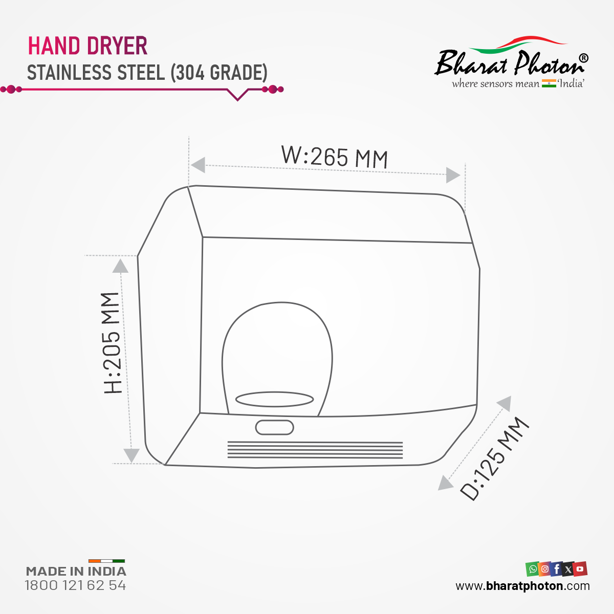 BP-HDS-605 Automatic Hand Dryer