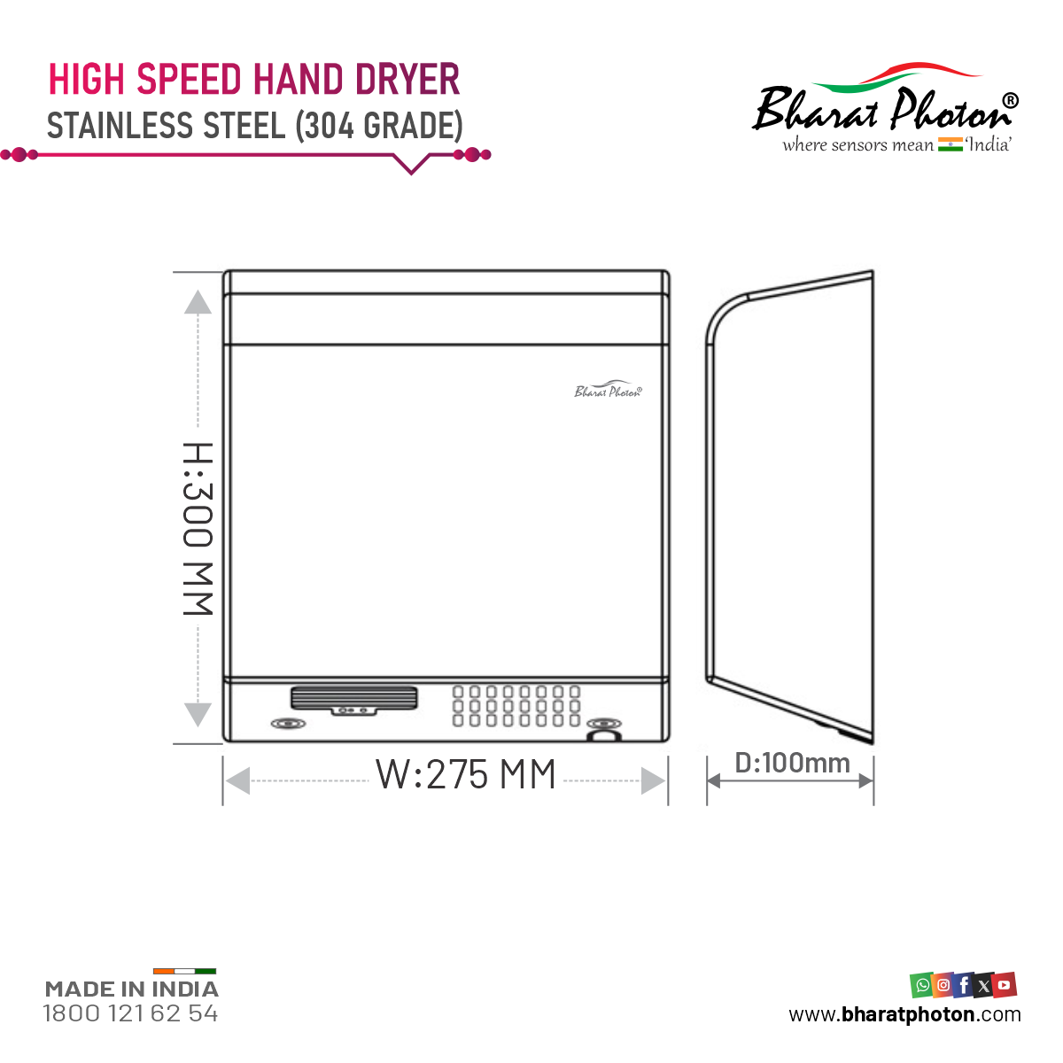 BP-HDS-710 Slim High Speed Hand Dryer