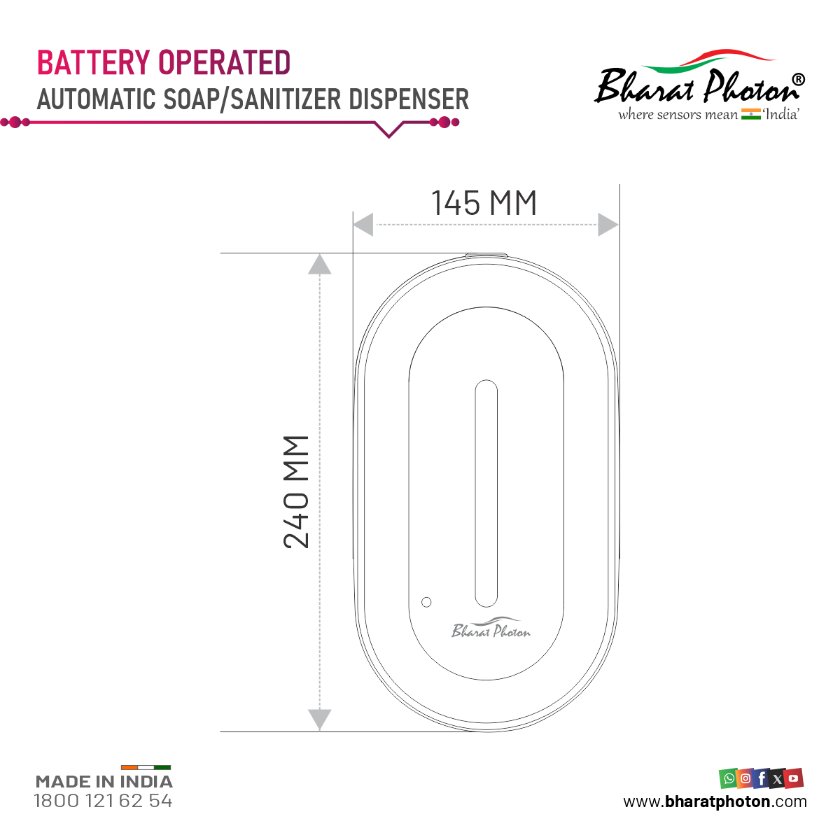 BP-HSA-225 Automatic Soap Dispenser (Drop/Spray)