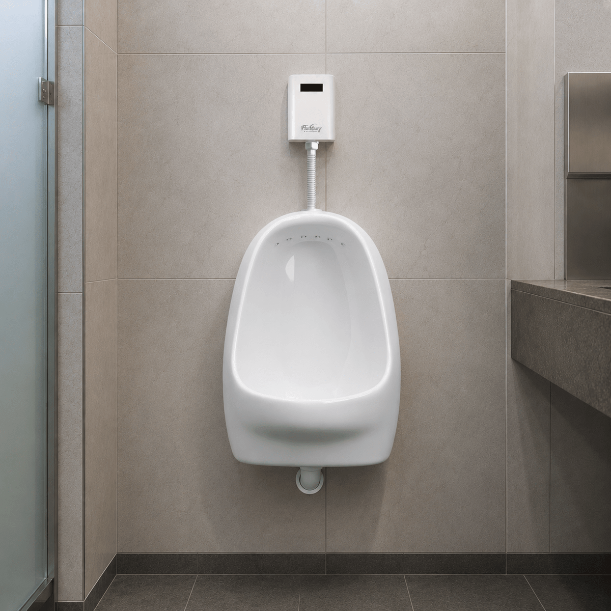 Ceramic-urinal-pot-with-integrated-sensor-technology-for-touchless-operation